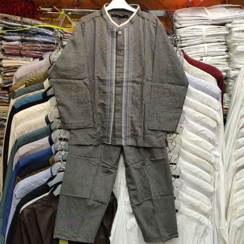 Baju Koko Stelan Anak Al-Luthfi Panjang Warna Bordir