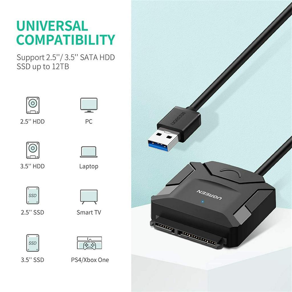 UGREEN Kabel SATA to USB 3.0 Hard Drive Adapter Converter HDD SSD 2.5''