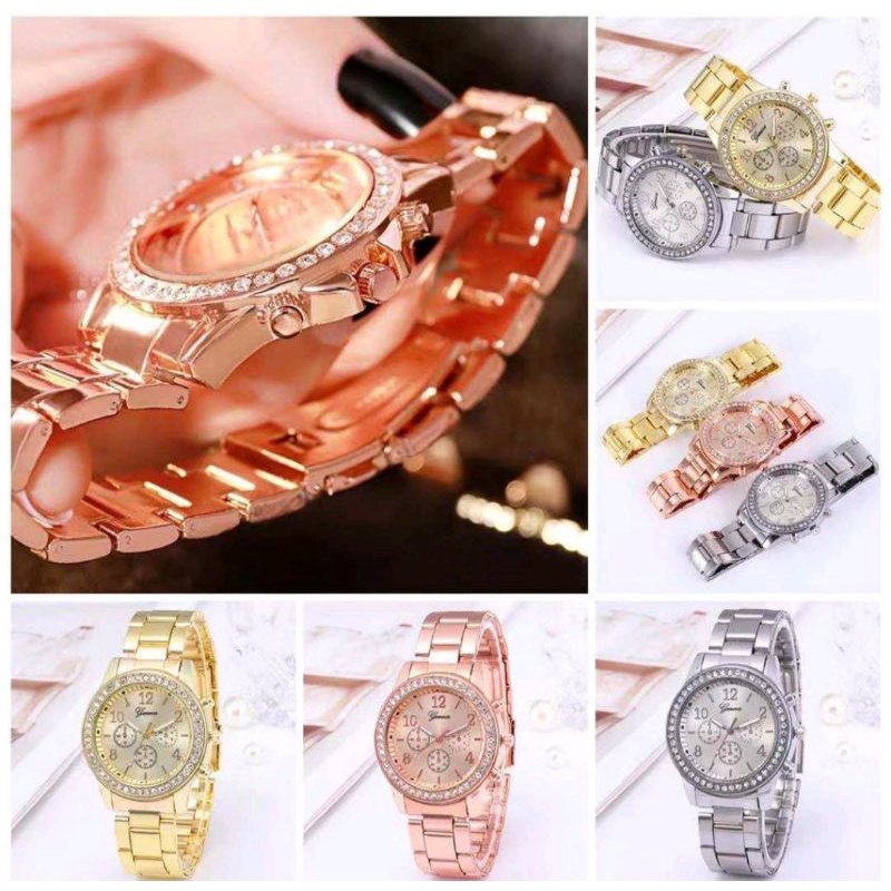 Jam Tangan Diamond Stainless Wanita Modern Model Terbaru