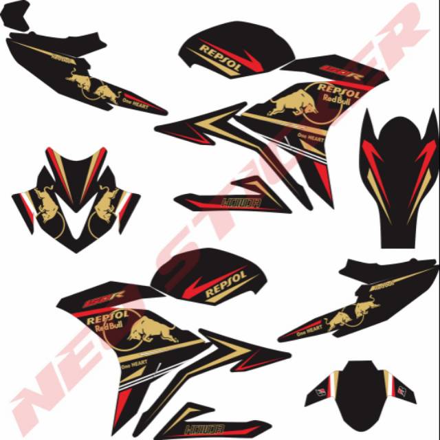 Sticker All New CBR150R Fullbody Repsol Red Bull Gold Edition