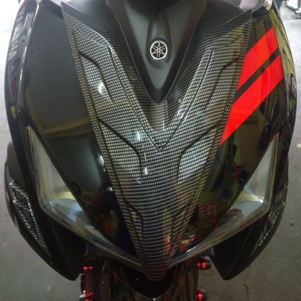 Cover Tutup Dada Depan Aerox NEMO Carbon Cover V Aksesoris Variasi Yamaha Aerox Cover Depan Karbon