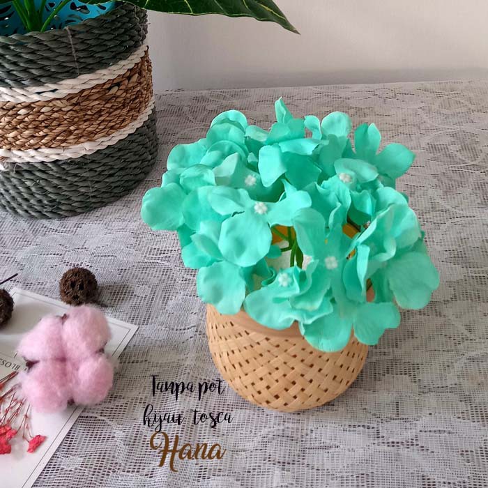 bunga plastik hydrangea/bunga plastik dekorasi/bunga artificial-HIJAU TOSCA