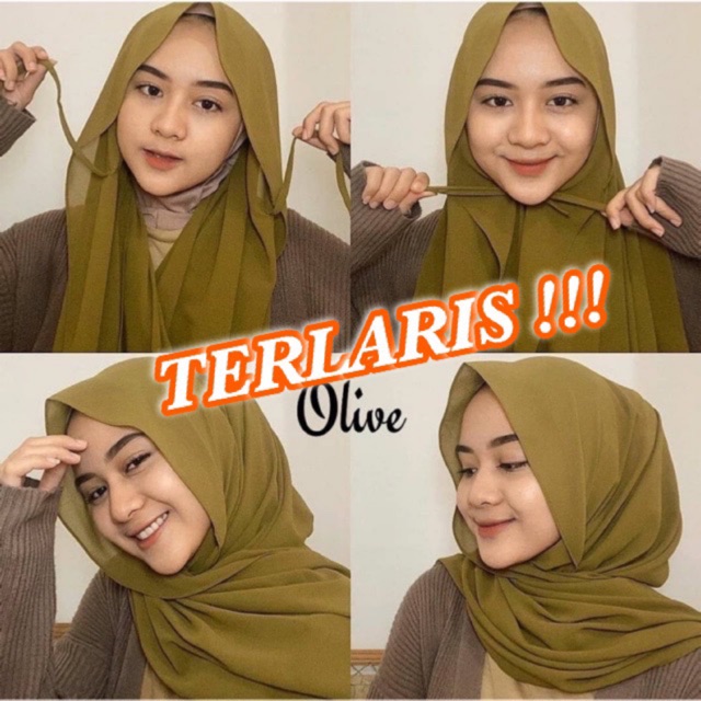 75x150 THALIA PASHMINA Jilbab Khimar Bergo Hijab Kerudung Ceruty Babydoll Instan Instant