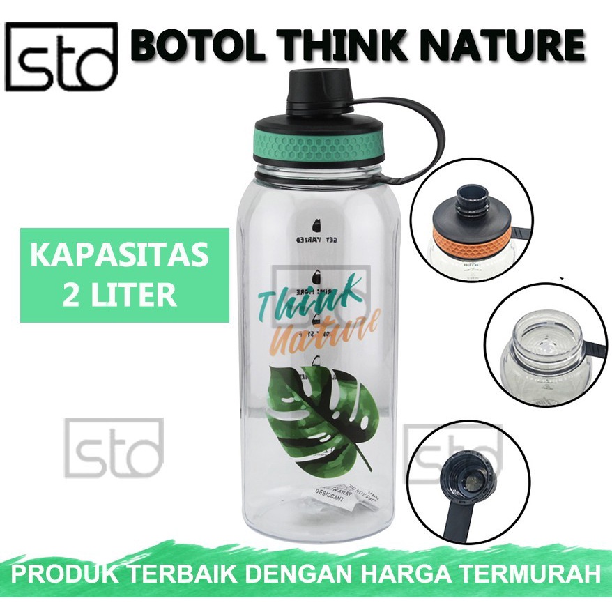 Botol Minum Olahraga Bahan Tebal Anti Pecah!! Botol minum 2Liter Nature Botol Minum Olahraga / Botol Minum Sport Besar