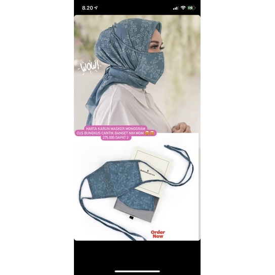 BUTTONSCARVES NEW very rare collection the monogram padded mask - salted egg by buttonscarves