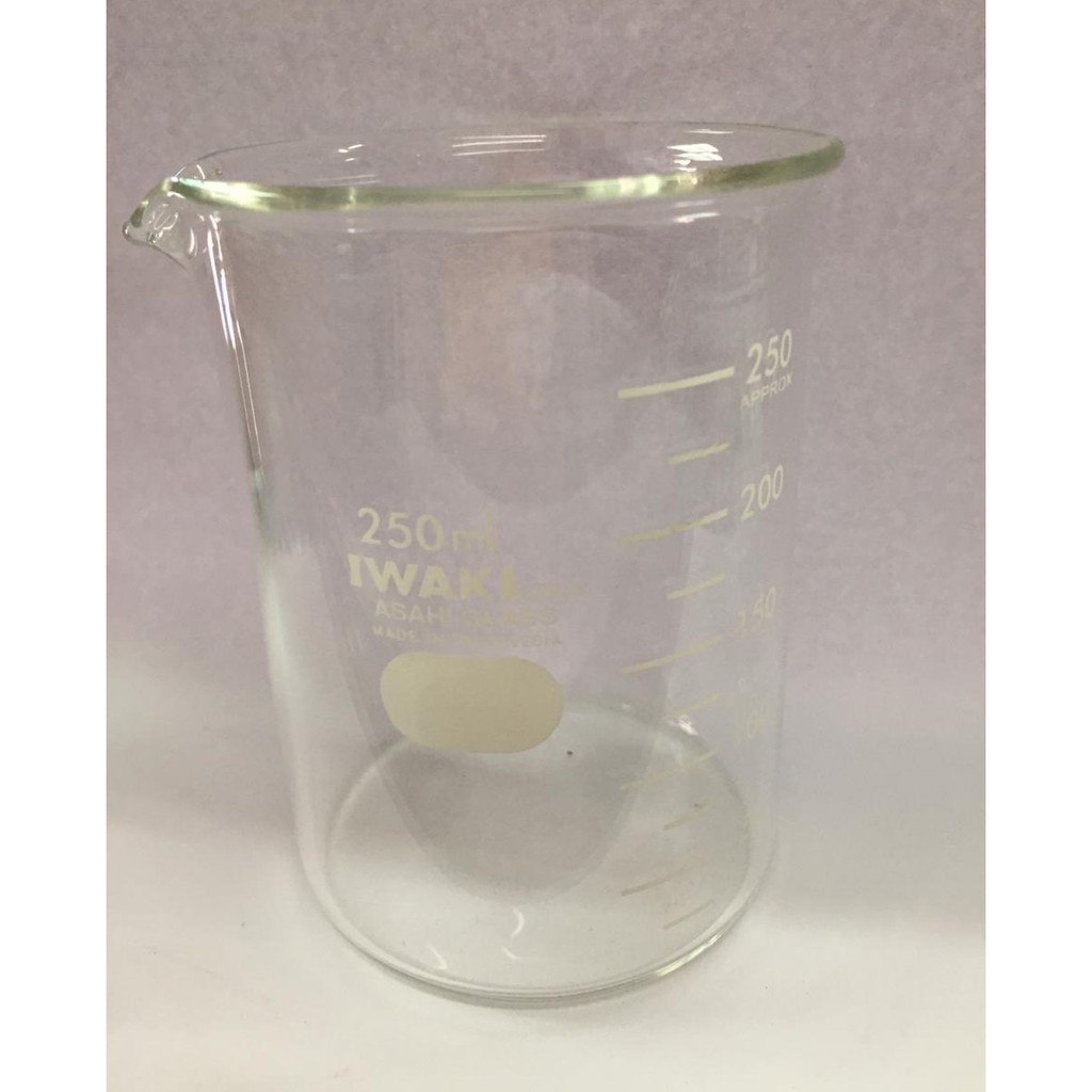 IWAKI Beaker Gelas 250ml l Beaker Kaca 250 ml l Tahan Suhu Mendidih