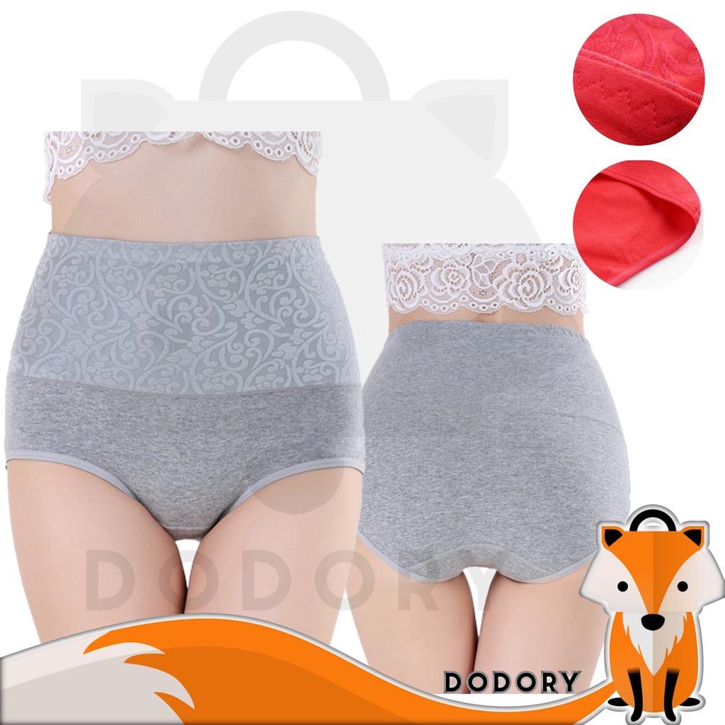 DODORY W228 Celana Dalam Highwaist Korset Pengecil Perut Bahan Katun Pakaian Dalam Wanita  Ukuran L &amp; XL