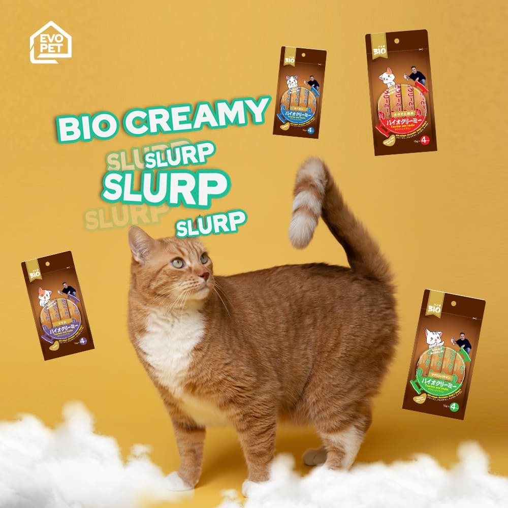 bio creamy  sncak kucing / cemilan kucing 60 gr 4 varian rasa