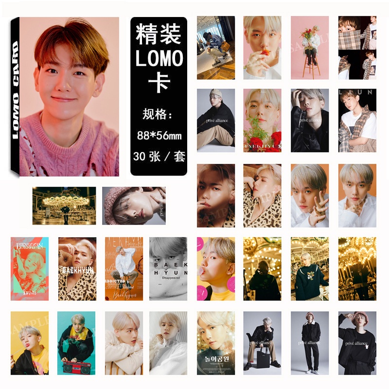 30pcs / Set Kartu Foto Lomo Kpop Exo Baekhyun Amusement Park Hd Untuk Hadiah