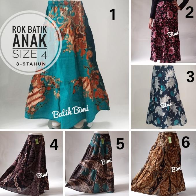 Rok panjang batik anak-anak bawahan kebaya size 4 u usia 8 n 9 tahun