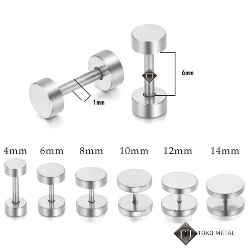 Anting Tindik 100% Titanium Kualitas Tinggi Pircing Roda  Pria Dan Wanita [ Toko Metal]