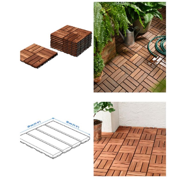 Lantai Kayu / Dek Lantai 9 Pcs