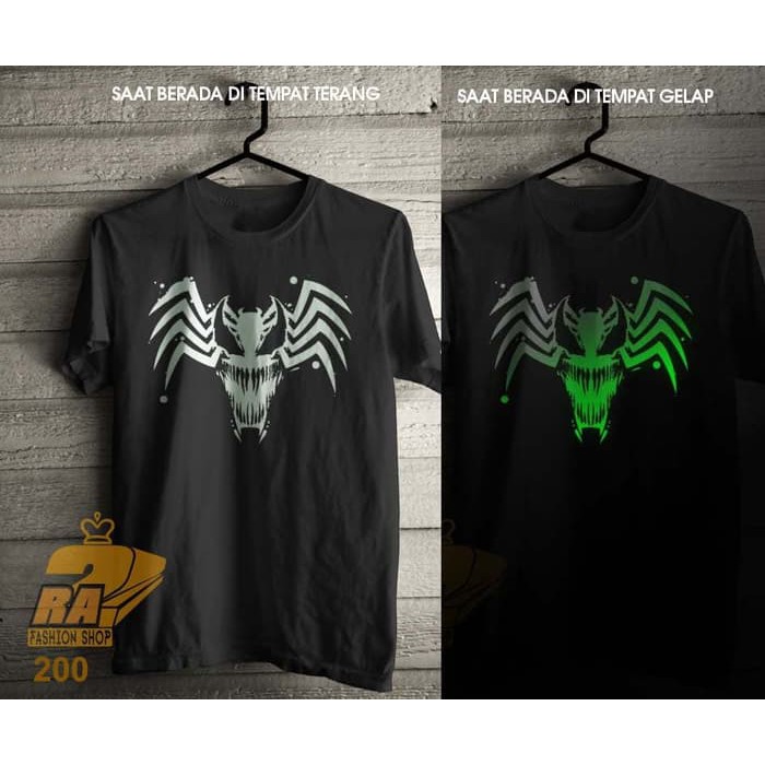  KAOS  VENOM MARVEL SUPERHERO PAHLAWAN VILLAIN GLOW  IN THE 