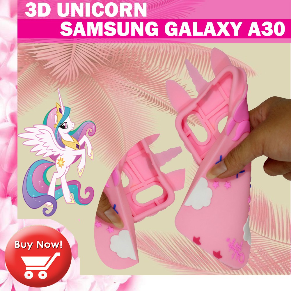 Silikon 3D Karakter Samsung Galaxy A30 Unicorn 3D Case Boneka Samsung A30 Silikon 4D Samsung A30