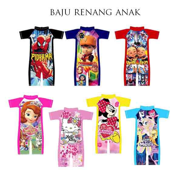 BAJU RENANG SW MINNIE/ BOBOIBOY/FROZEN SWIMWEAR / BAJU RENANG 2-10T