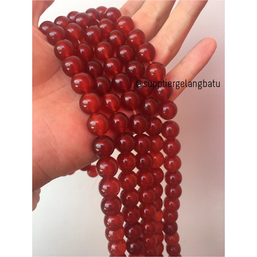 Carnelian Orange Natural Stone Batu Manau Garnet Agate 14mm Akik Natural Ready Grosir Natural Akik