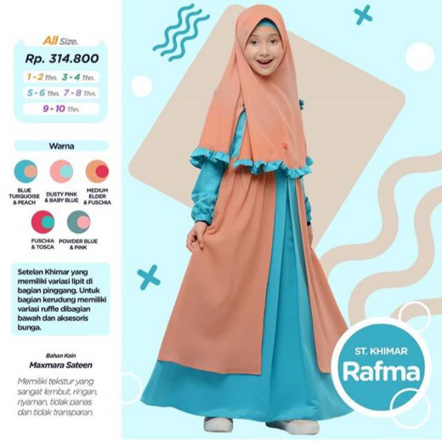 Preloved Prelove pre❤ Bani Batuta St. Khimar Rafma.Gamis anak