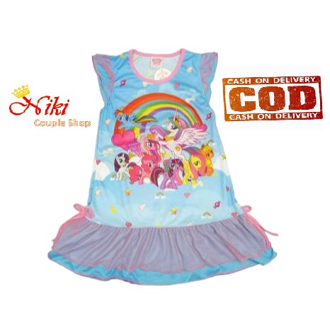 Dress anak perempuan daster casual baju tidur babydoll pakaian rok karakter little pony DB1P