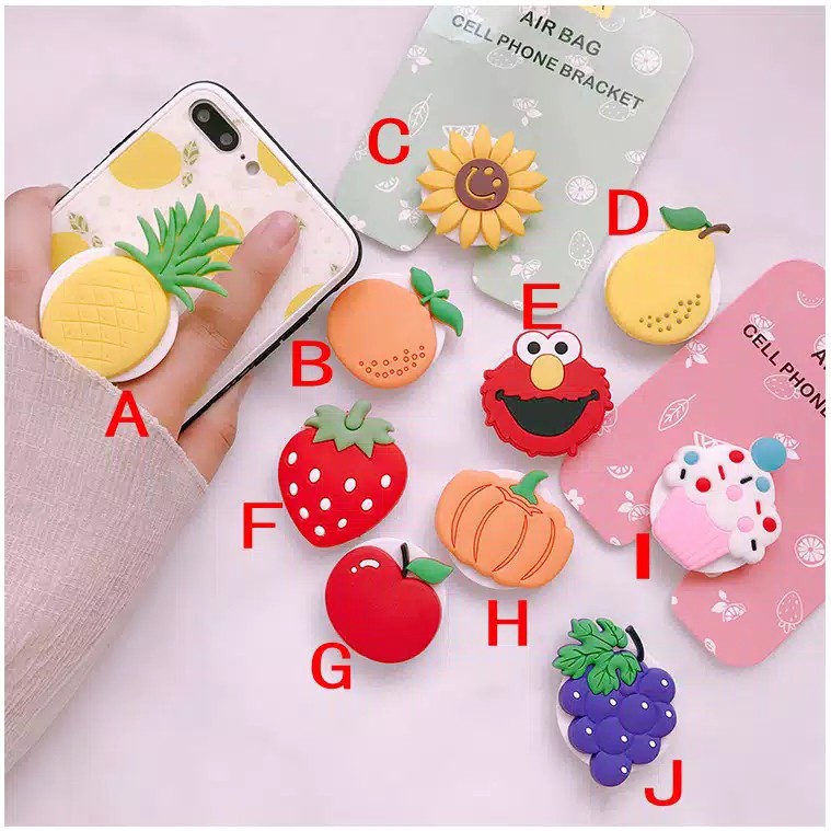 Popsocket Karakter Part 12 / Phone  Holder / Pop  Socket 3d / Elmo / Sun Flower / Popsocket Termurah