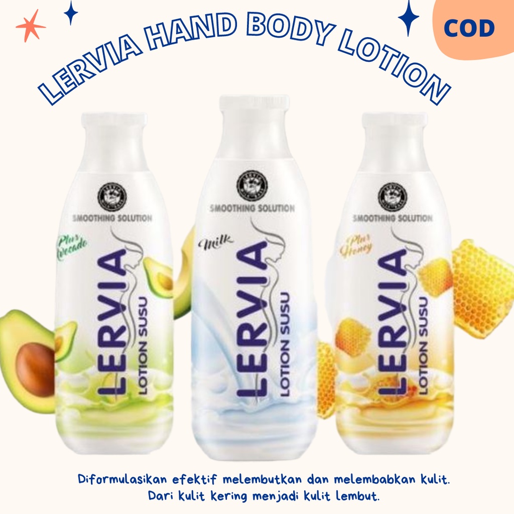 TERLARIS!!! Lervia Hand Body Lotion Susu Plus Avocado Botol 200ml