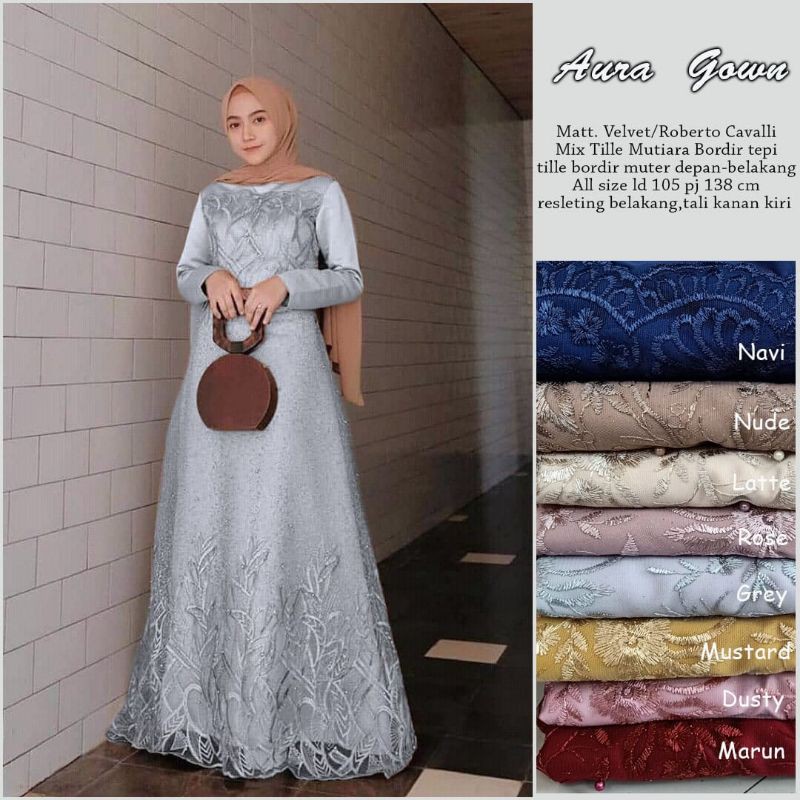 BAJU MUSLIM JUMBO XXXL FULL BRUKAT TILLE IMPORT PREMIUM GAMIS PESTA JUMBO LD 120CM SERAGAMAN LAMARAN PERNIKAHAN PESTA WISUDA REMAJA LEBARAN TERBARU GAMIS PESTA Aura Gown Dress Kondangan Jumbo Ld 120 Dress Kondangan Jumbo Muslim Dress Tile Jumbo Ld 120