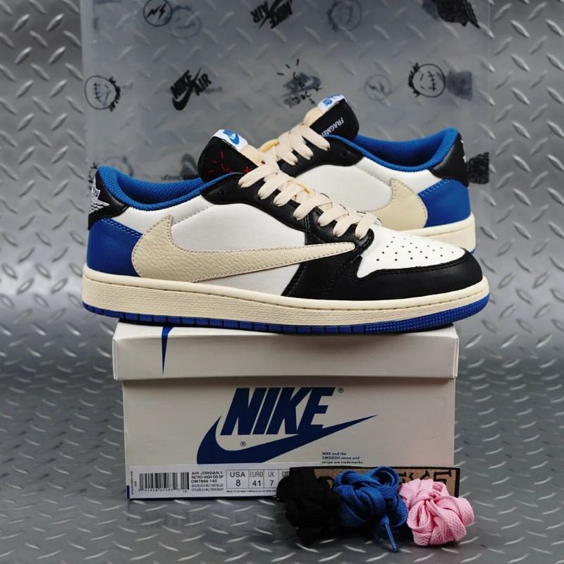 SNEAKERS AIR_JORDAN 1 LOW "FRAGMENT" ROYAL BLUE BNIB "TRAVIS_SCOTT"