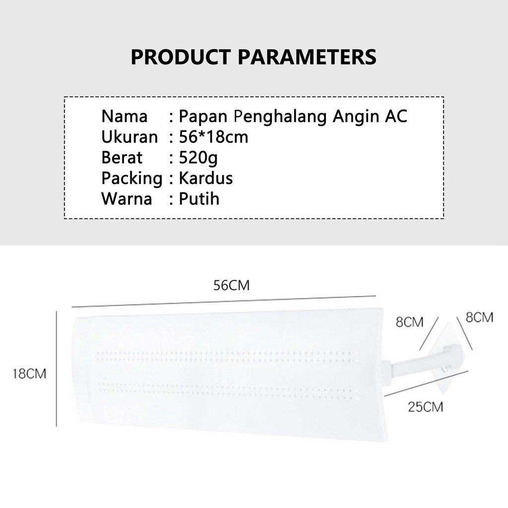 Penahan Angin AC Talang AC/Reflektor/AC Reflector/AC Windshield/AC Cover penahan hembusan angin ac Air screen cover AC