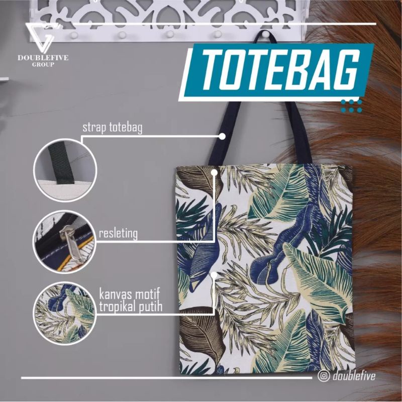 Tote Bag Motif Bahan Kanvas Tebal