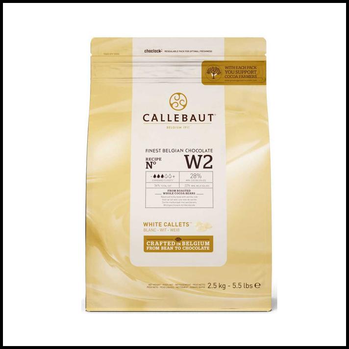 

Callebaut W2 White Chocolate Callets Coklat Cokelat Putih 28% 2,5Kg