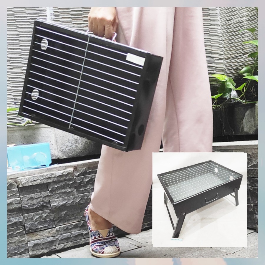 Square Grill Pan - 20Cm - Teflon Wajan Bbq Bakaran Sate Serbaguna Tempat Bakar Bakaran Panggang Pan