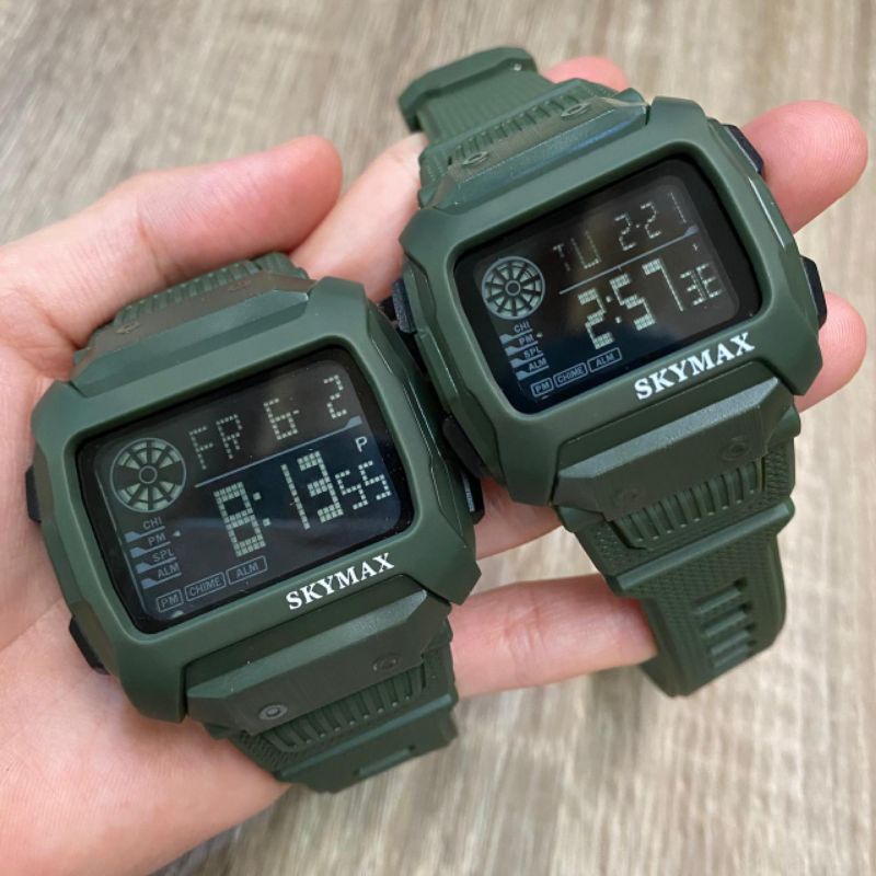 ORIGINAL SKYMAX 1815 SEGI WATERPROOF / JAM TANGAN SKYMAX COUPLE DIGITAL SPORT RUBBER STRAP TAHAN AIR