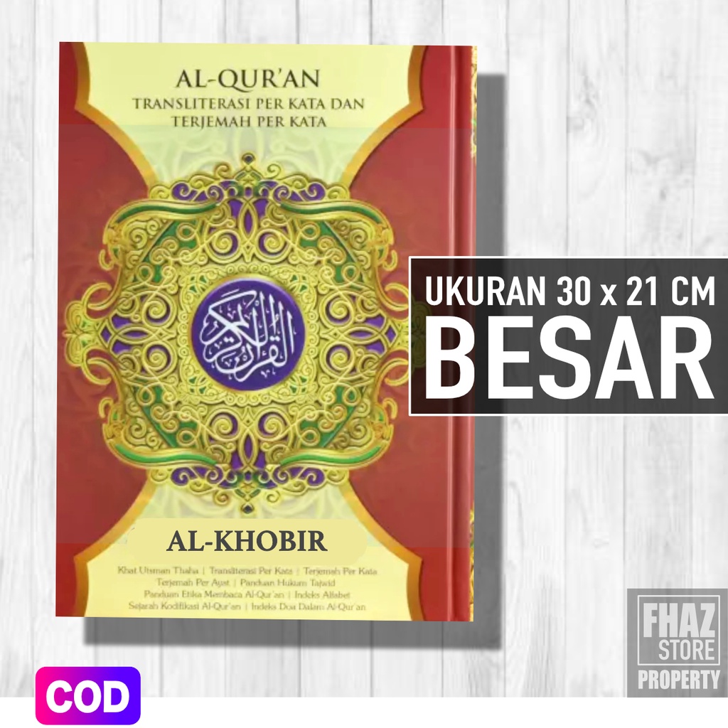 Jual Al Quran Pemula Ukuran Besar Arab Latin Terjemah Perkata Tajwid 2 ...