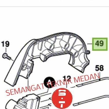 GHO10-82 HANDLE SARUNG PENUTUP COVER KETAM BOSCH 2609100022 GHO 10-82