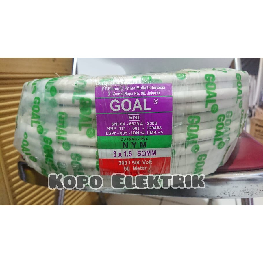 Kabel Goal NYM 3x1.5mm SNI Tunggal