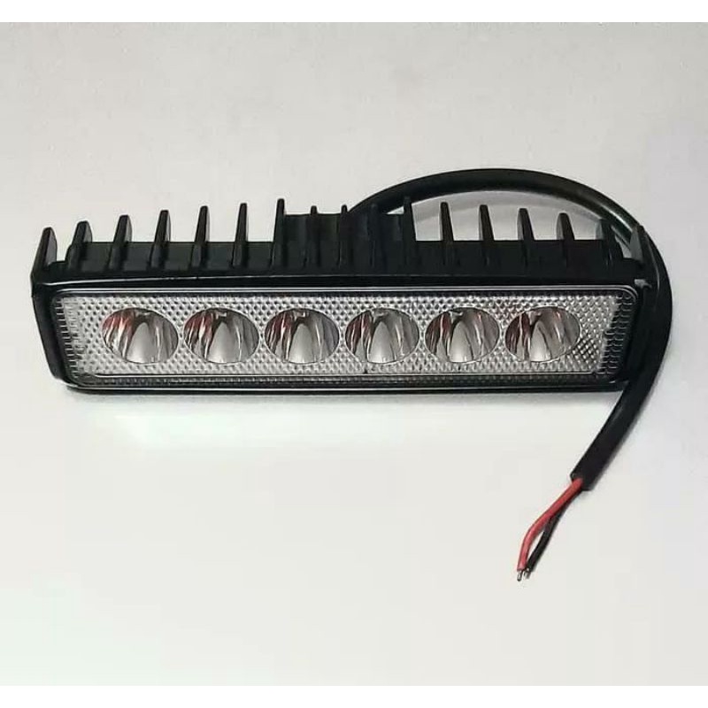 Lampu tembak LED 6 mata persegi panjang 12v 24v 18W mobil motor