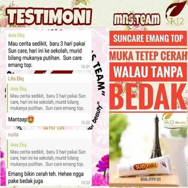 SUNCARE SR12 / SUN CARE SR12 SKINCARE / SUN BLOCK SPF 25++ / ANTI MATAHARI / ANTI KULIT BELANG / SUNBLOK WAJAH