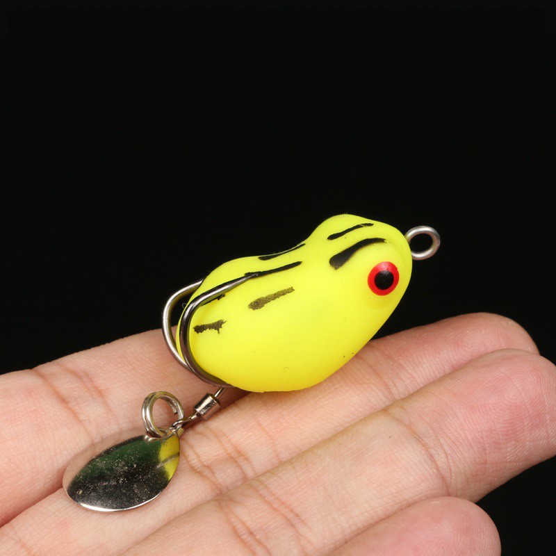 SYFishing 1Pcs Soft Frog Umpan Pancing 3cm/4.2g Swimbait Fishing Lure Bentuk Katak Lembut Ukuran Dengan Kail Ganda Bass Wobbler Bait