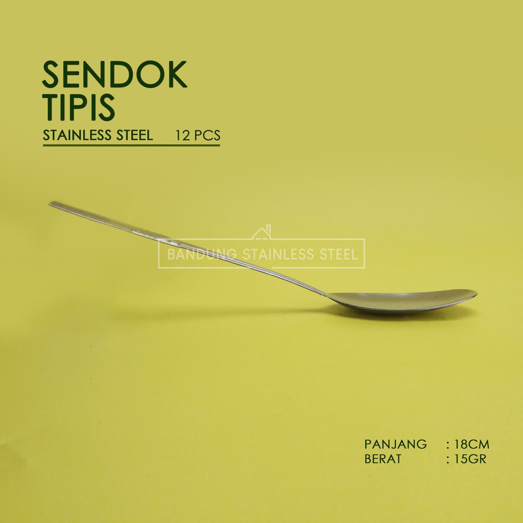 murah 12 pcs sendok Tipis stainless steel / Sendok Tipis