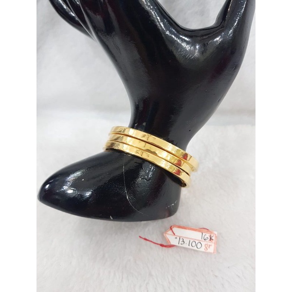 DLM345GL gelang keroncong anak model persegi polos buka an emas kuning asli berat 13.100 d 5cm kadar