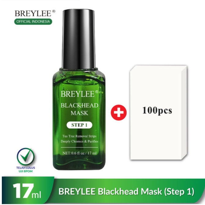 [BPOM] BREYLEE Blackhead Remover Mask Step 1 - Pengangkat / Pembersih Komedo , Masker hidung (17ml)