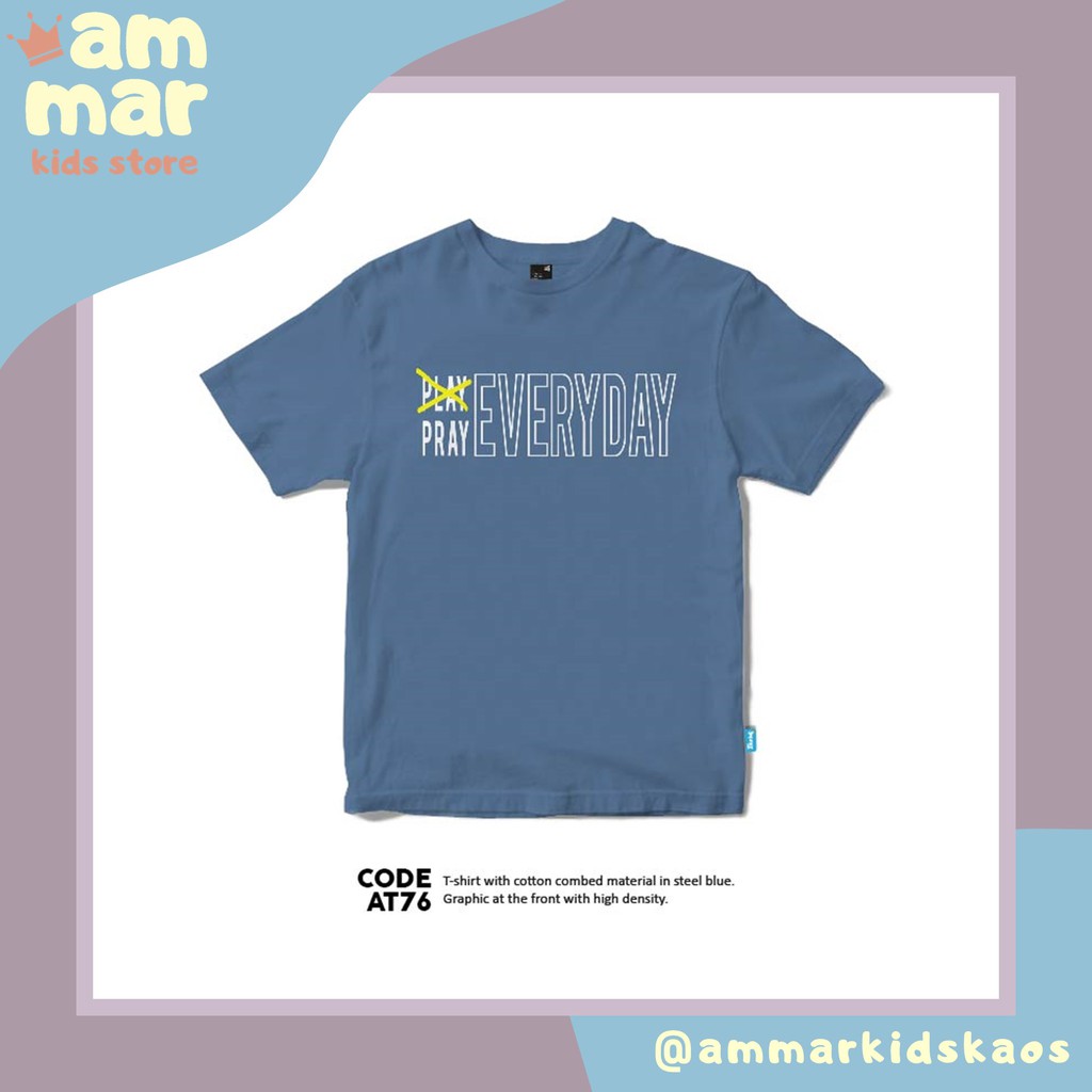 Ammarkids AT76 Play Pray Everyday Abu Gray Kaos Anak TK SD Ammarkids AT76 Play Pray Everyday Abu Gray Kaos Anak TK SD