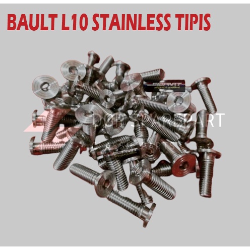 Baut stainless stenlis 10 L 10L tipis M6