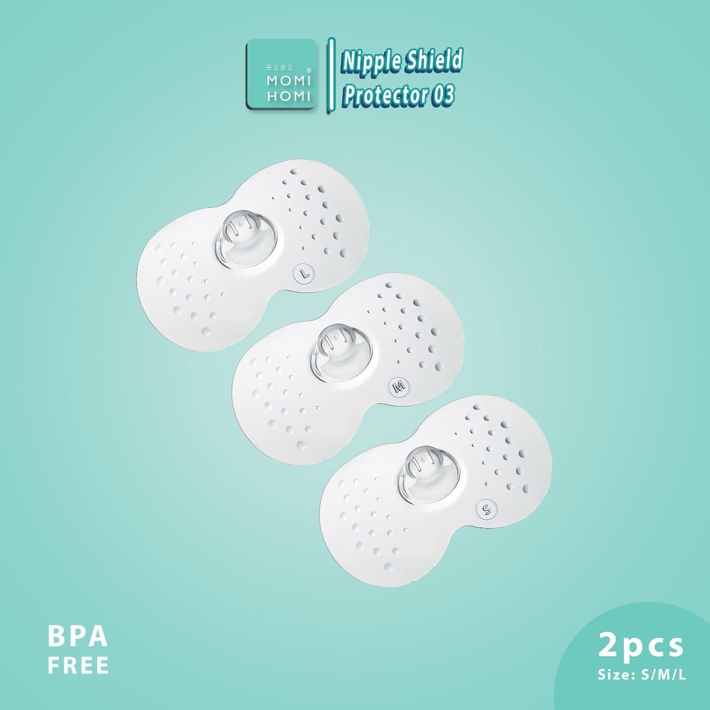 MOMI HOMI Pelindung Puting Bahan Silikon Untuk Menyusui nipple Cover shiled breast pad  BPA Free Bebas Bahan Kimia Nipple Shield-3