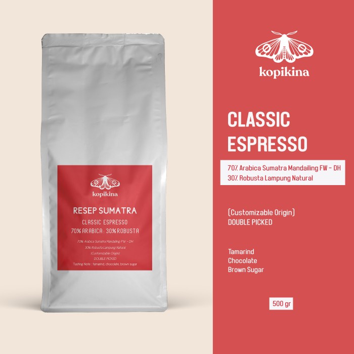 

(BISA COD) Espresso Blend Kopikina - 70% Arabica 30% Robusta - Biji Kopi - 500 gr - Biji Kopi