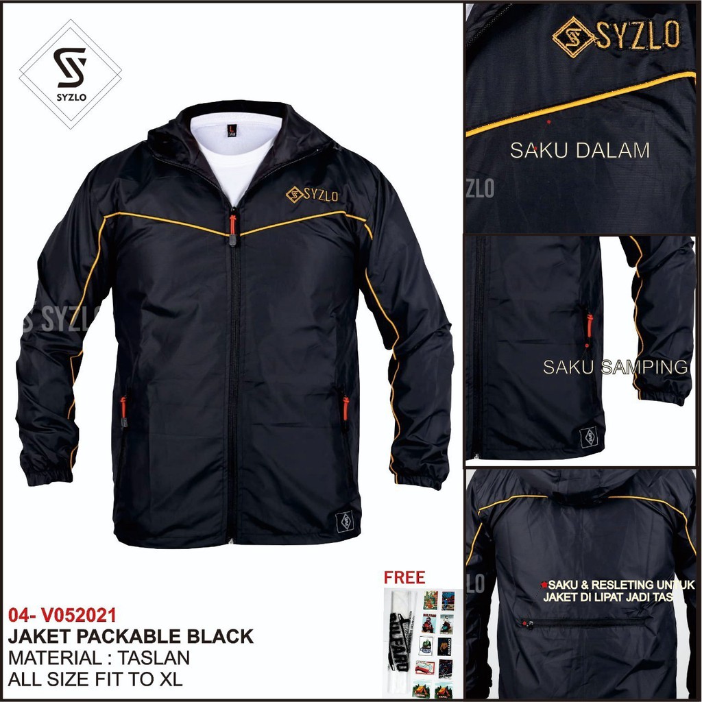 [ COD ] JAKET PRIA PACKABLE / JAKET PARASUT OUTDOR / JAKET PACKABLE / JAKET TASLAN ORIGINAL SYZLO