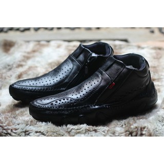  Sepatu  Boots Resleti Formal Pria  Kulit Asli BLACK MASTER 