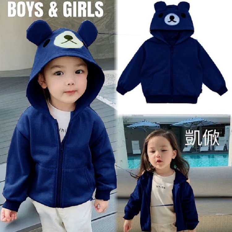 VVV Olshop Jaket Beruang Kids Usia 4 5 6 Tahun / Mantel Anak Pria dan Wanita / Jaket Anak / Hoodie