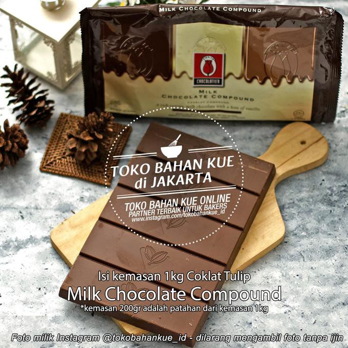 

A47D0 Coklat Tulip Batang Milk Chocolate Compound Cokelat Tulip Cocoa 1 Kg