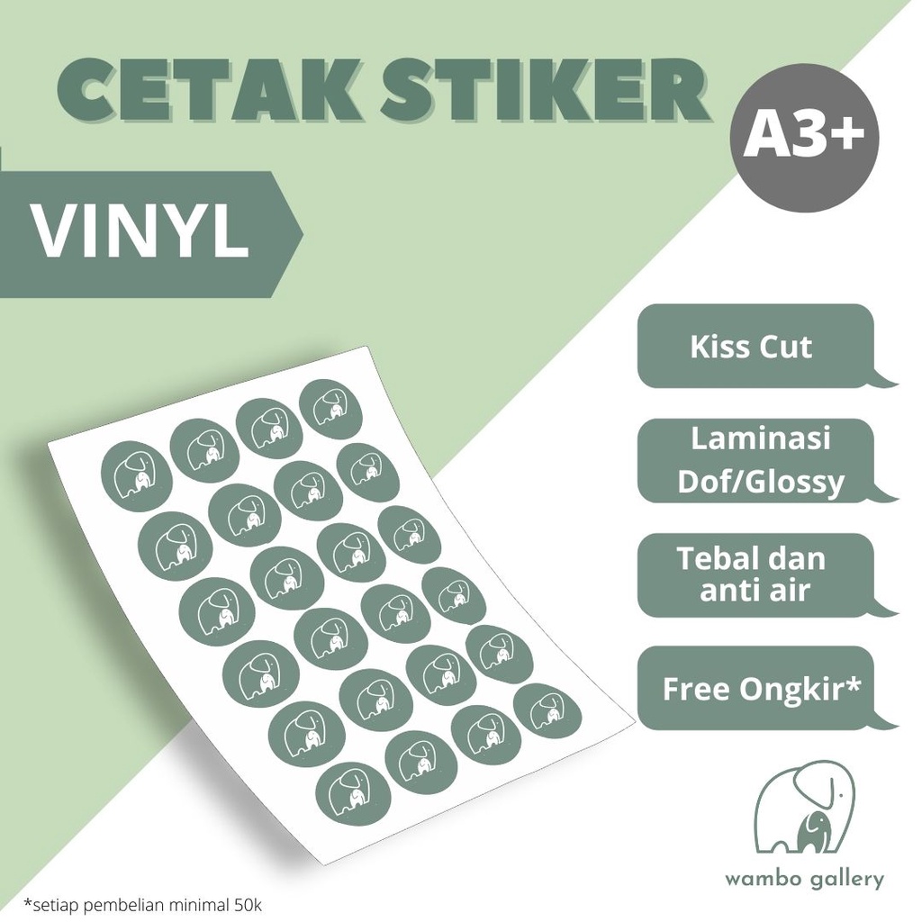 

Cetak Stiker A3+ Vinyl/Transparan- Cutting (Laminasi)