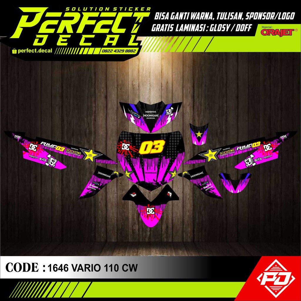 Decal Stiker Motor VARIO CW 110 KARBU / VARIO CW 110 FI Full Body Sticker Custom Variasi